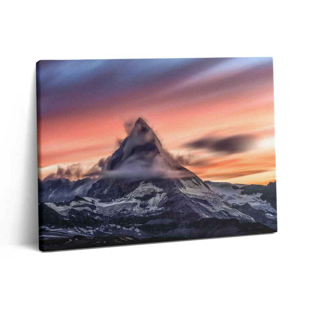 Vászonkép falra 80x60 Magányos hegy naplementében