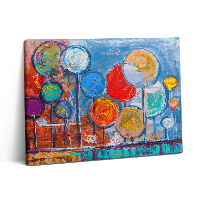 Vászonkép falra 80x60 Absztrakció - festett színes körök