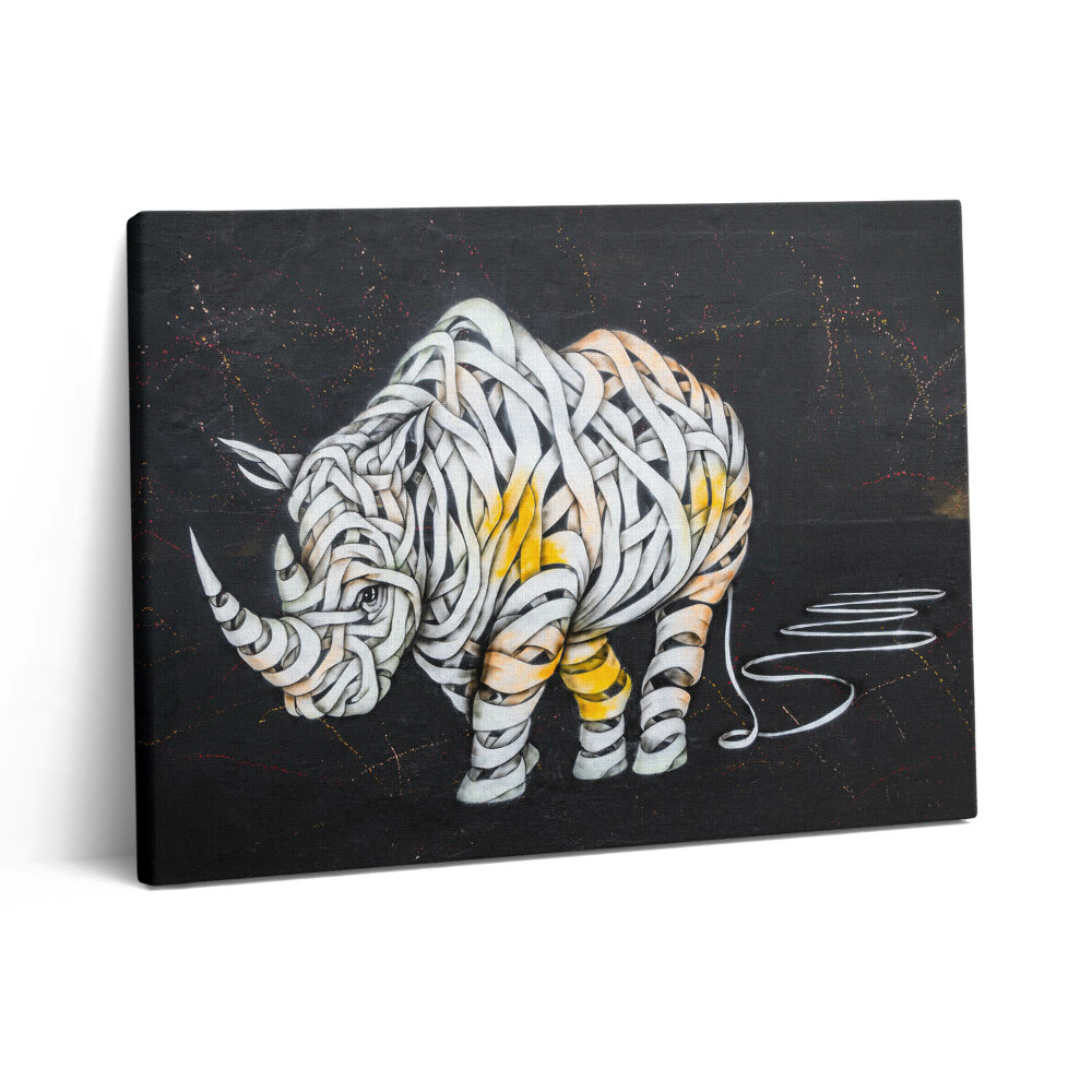 Vászonkép falra 80x60 Absztrakt nézet egy orrszarvúról és egy zenekarról