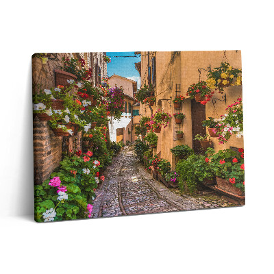Vászonkép falra 80x60 Virágos utca Umbriában