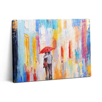 Vászonkép falra 80x60 Egy absztrakt világ koncepciója - pár az esőben