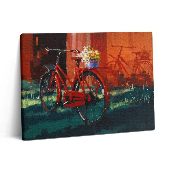 Vászonkép falra 80x60 Kerékpár virágkompozícióval