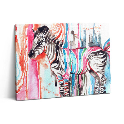 Vászonkép falra 80x60 Illusztráció állatok színes zebra