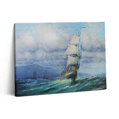 Vászonkép falra 80x60 Vízre festett hajó