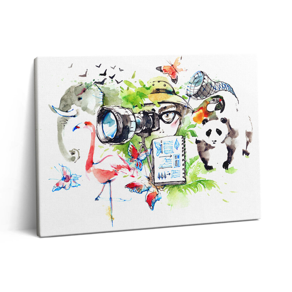 Vászonkép falra 80x60 Akvarell állati természet és zoológus