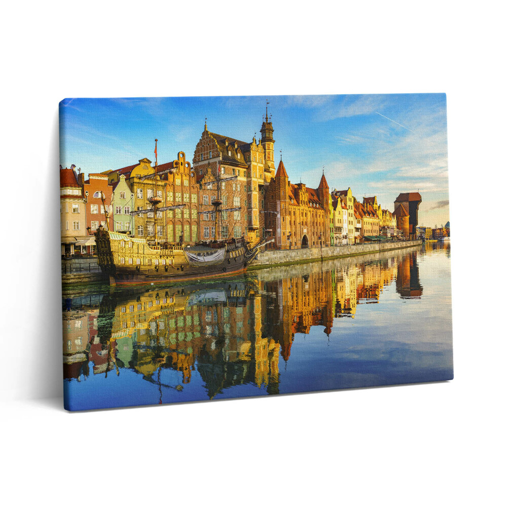 Vászonkép falra 80x60 Gdansk Motlawa folyó