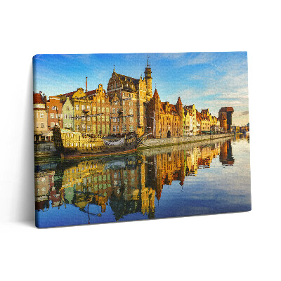 Vászonkép falra 80x60 Gdansk Motlawa folyó