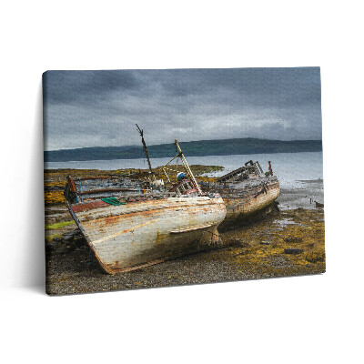 Vászonkép falra 80x60 Salen-öböl és hajók