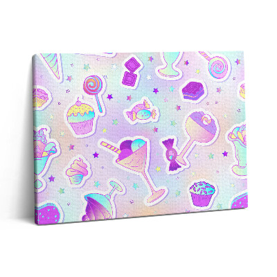 Vászonkép falra 80x60 Sütemények fagylalttal