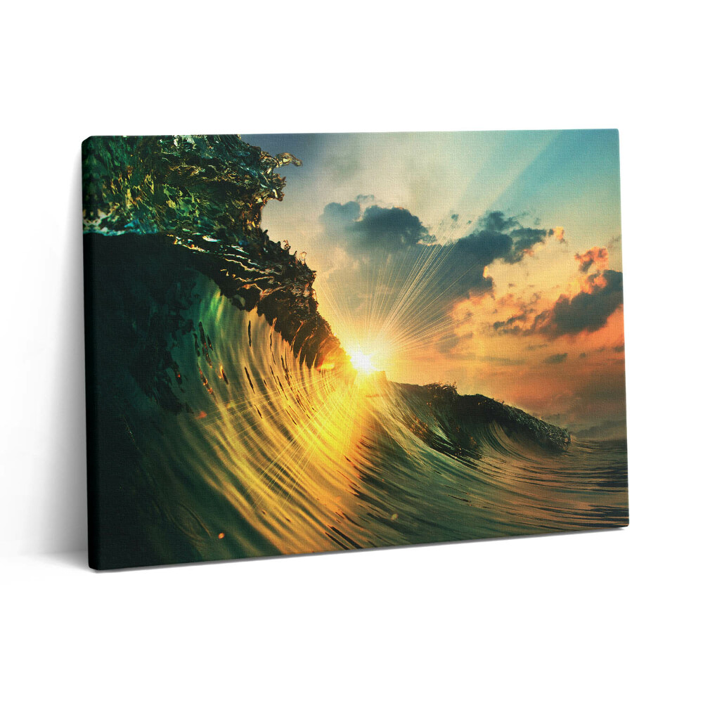 Vászonkép falra 80x60 Tengeri hullám és naplemente