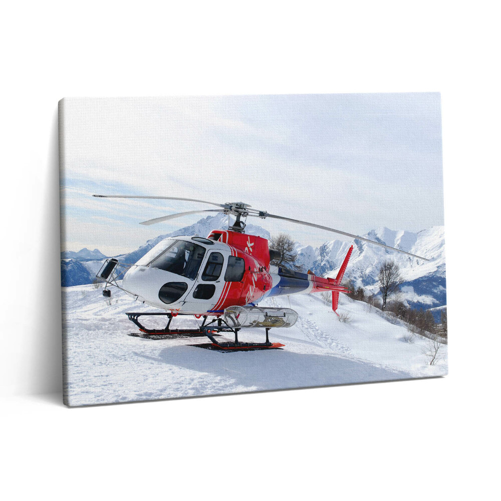 Vászonkép falra 80x60 Helikopter egy havas hegyen