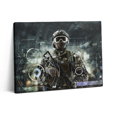 Vászonkép falra 80x60 A különleges erők katonája fegyverrel