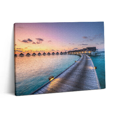 Vászonkép falra 80x60 Maldív-szigeteki naplemente
