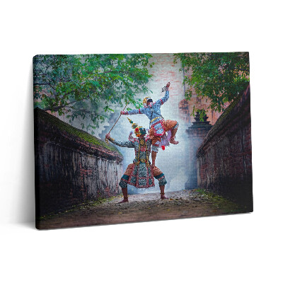 Vászonkép falra 80x60 Thaiföldön táncoló maszkosok
