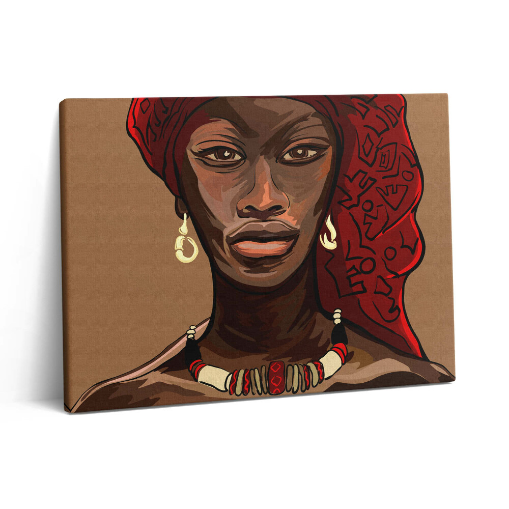 Vászonkép falra 80x60 Művészet - egy afrikai nőt ábrázoló festmény