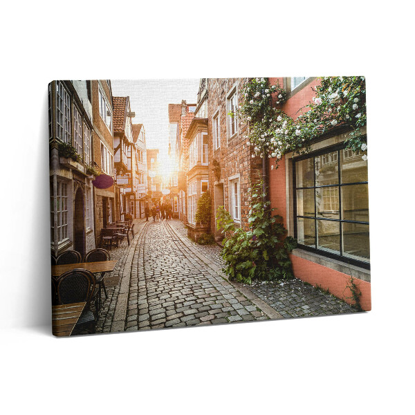 Vászonkép falra 80x60 Olasz utca épületek között