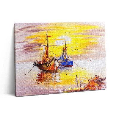 Vászonkép falra 80x60 Festett hajók