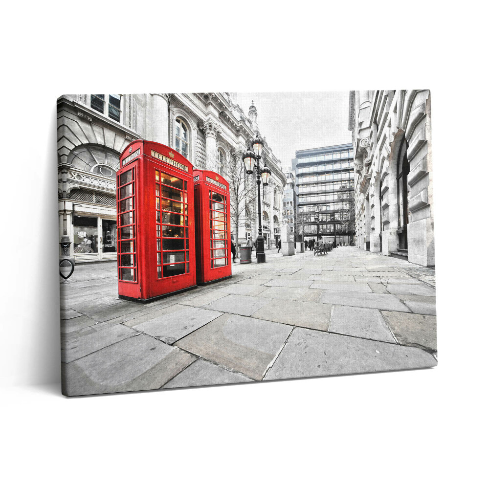 Vászonkép falra 80x60 Vörös telefonfülkék London