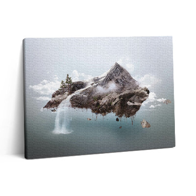 Vászonkép falra 80x60 Repülő sziget és vízesés