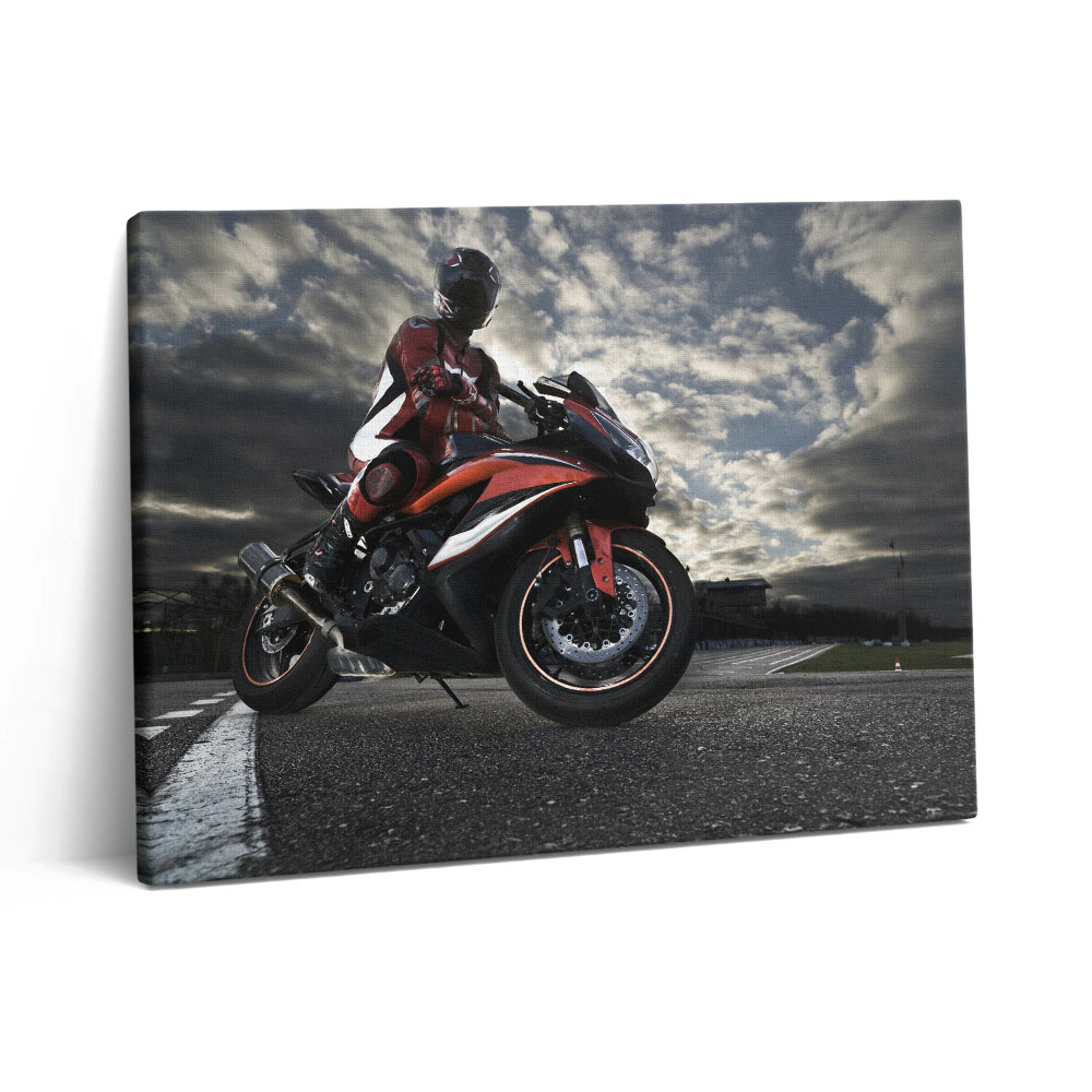 Vászonkép falra 80x60 Motoros férfi