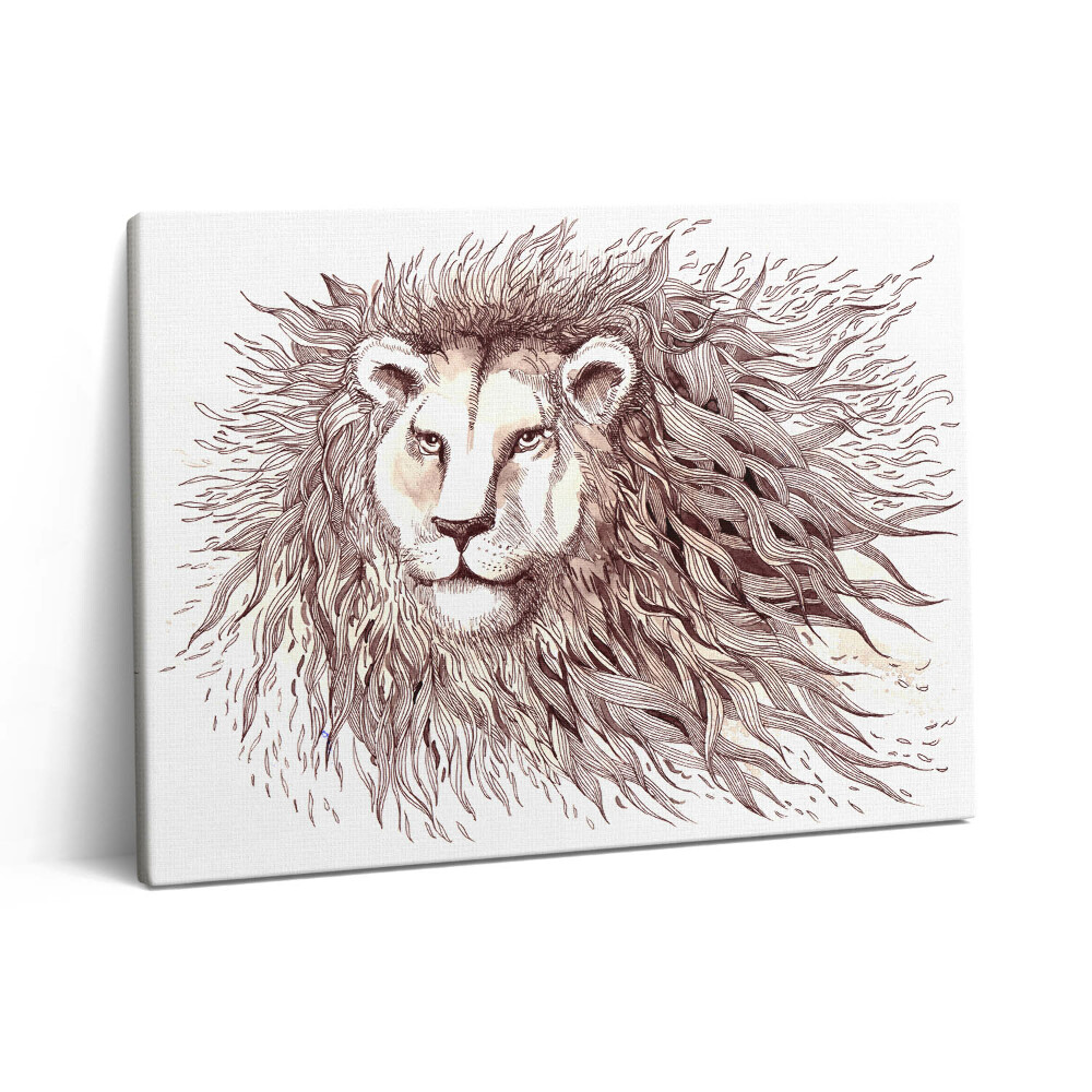 Vászonkép falra 80x60 Egy oroszlánt ábrázoló művészi rajz