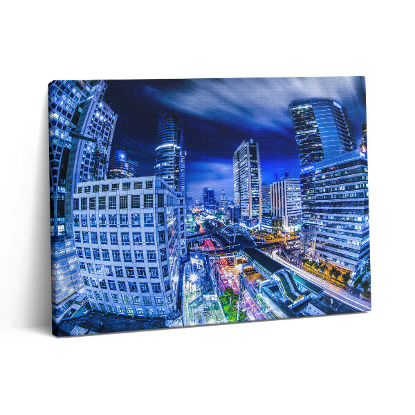 Vászonkép falra 80x60 Bangkok városának éjszakai látképe