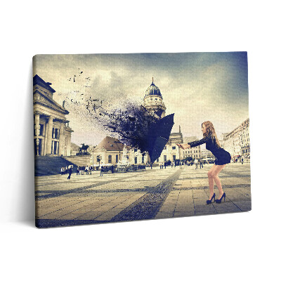 Vászonkép falra 80x60 Nő esernyővel