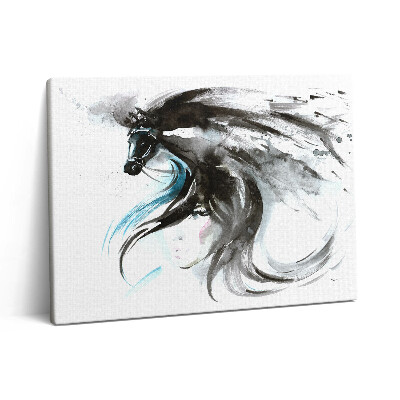 Vászonkép falra 80x60 Festett absztrakció egy lóról