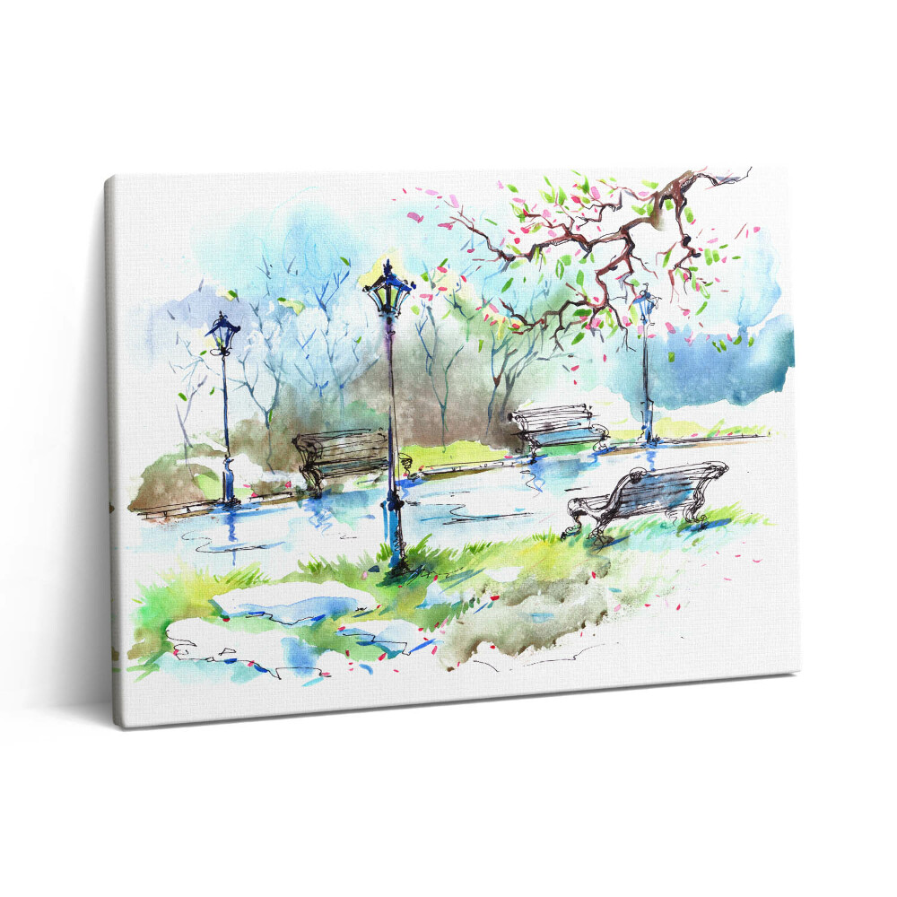 Vászonkép falra 80x60 Festői látvány a tavaszról egy parkban