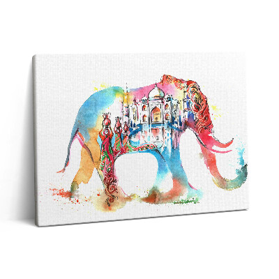 Vászonkép falra 80x60 Indiai kultúra - elefántok absztrakciója