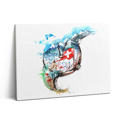 Vászonkép falra 80x60 Svájci óra