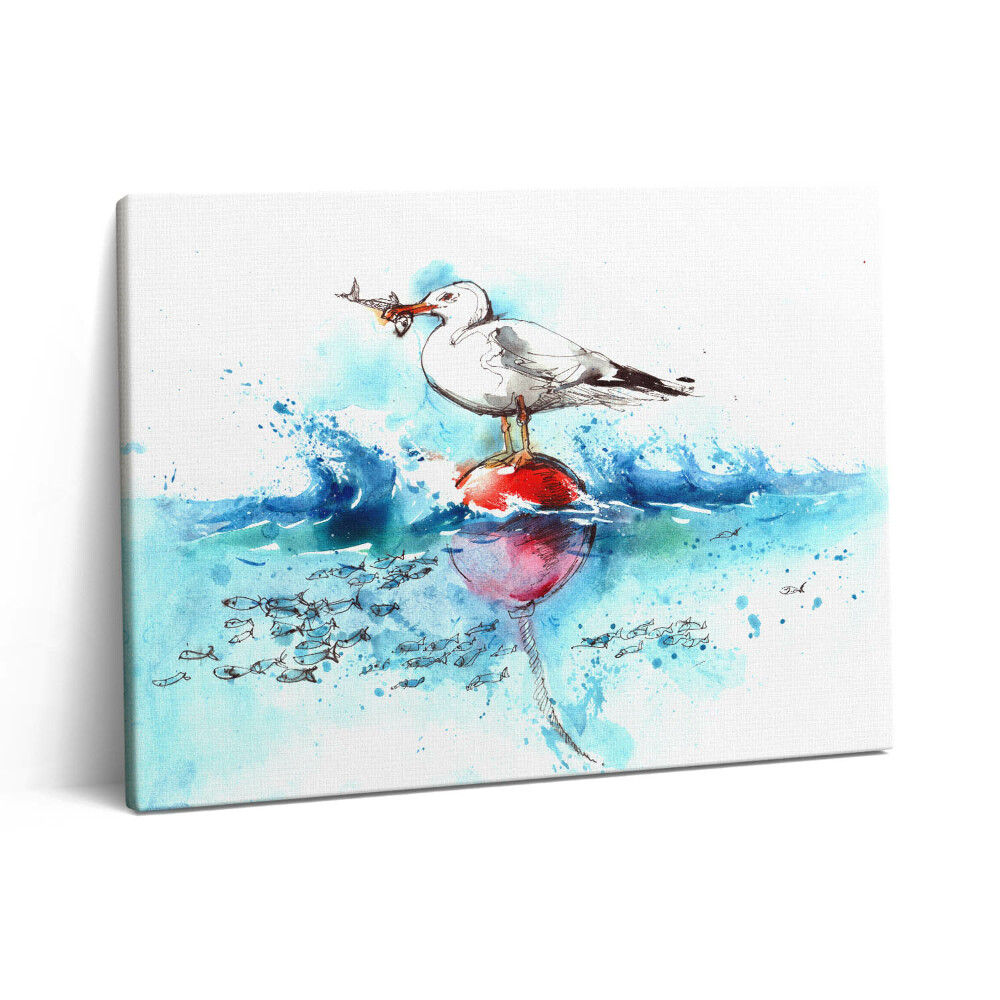 Vászonkép falra 80x60 Festett sirály