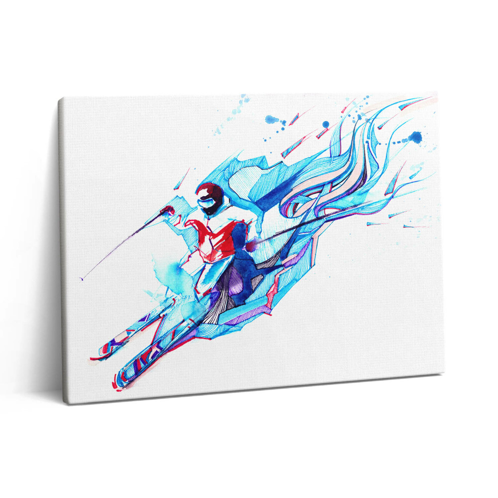 Vászonkép falra 80x60 Egy síelő illusztrációja