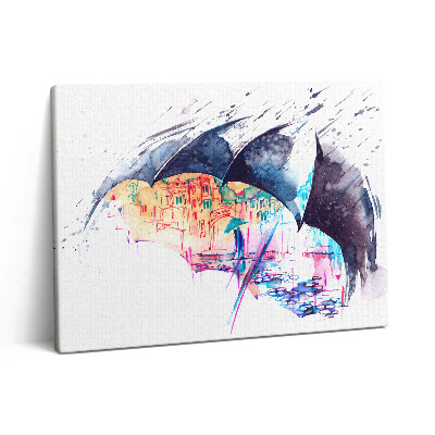 Vászonkép falra 80x60 Városi esernyő és város