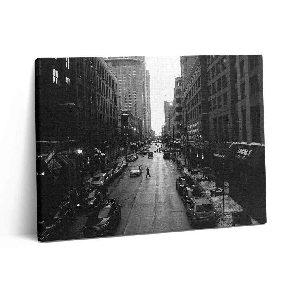 Vászonkép falra 80x60 Chicago fekete-fehér utcái