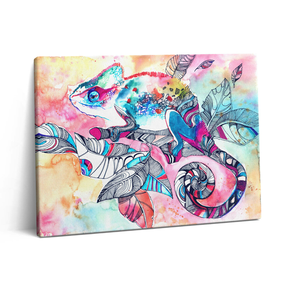 Vászonkép falra 80x60 Kaméleon egy ágon