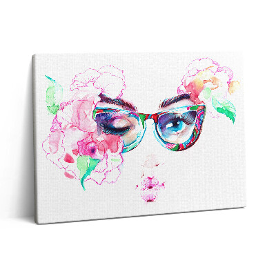 Vászonkép falra 80x60 Egy szemüveges nő arca