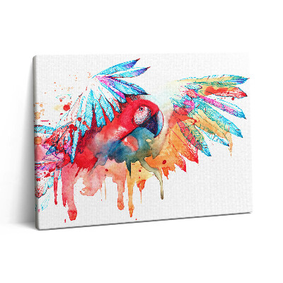Vászonkép falra 80x60 Színes piros papagáj