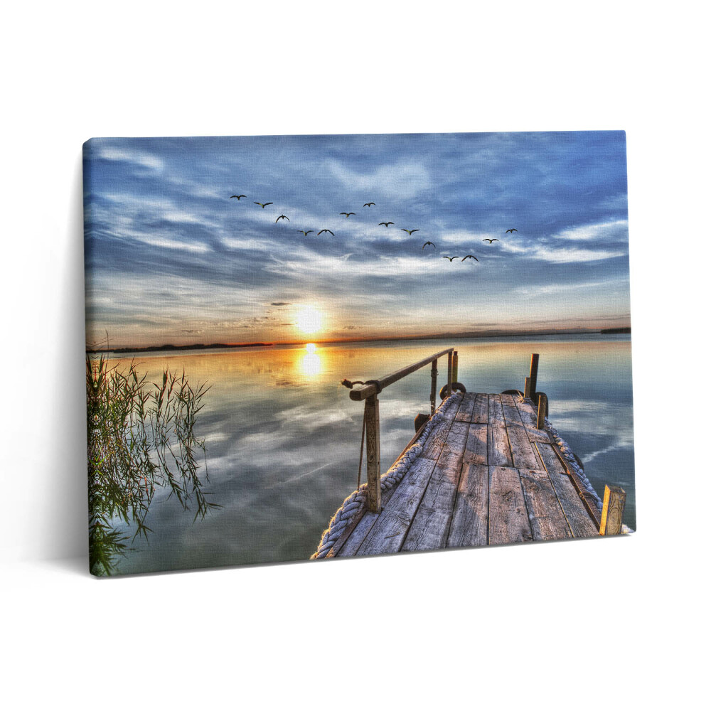 Vászonkép falra 80x60 Naplemente a tó felett