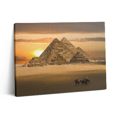 Vászonkép falra 80x60 Piramisok és naplemente