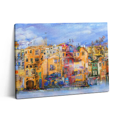 Vászonkép falra 80x60 Városi építészetet ábrázoló olajfestmény