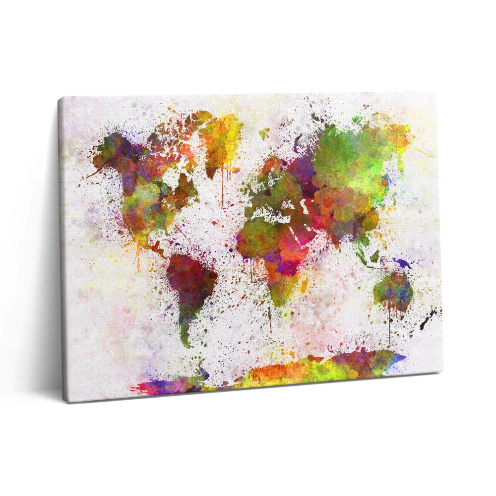 Vászonkép falra 80x60 Akvarell világtérkép