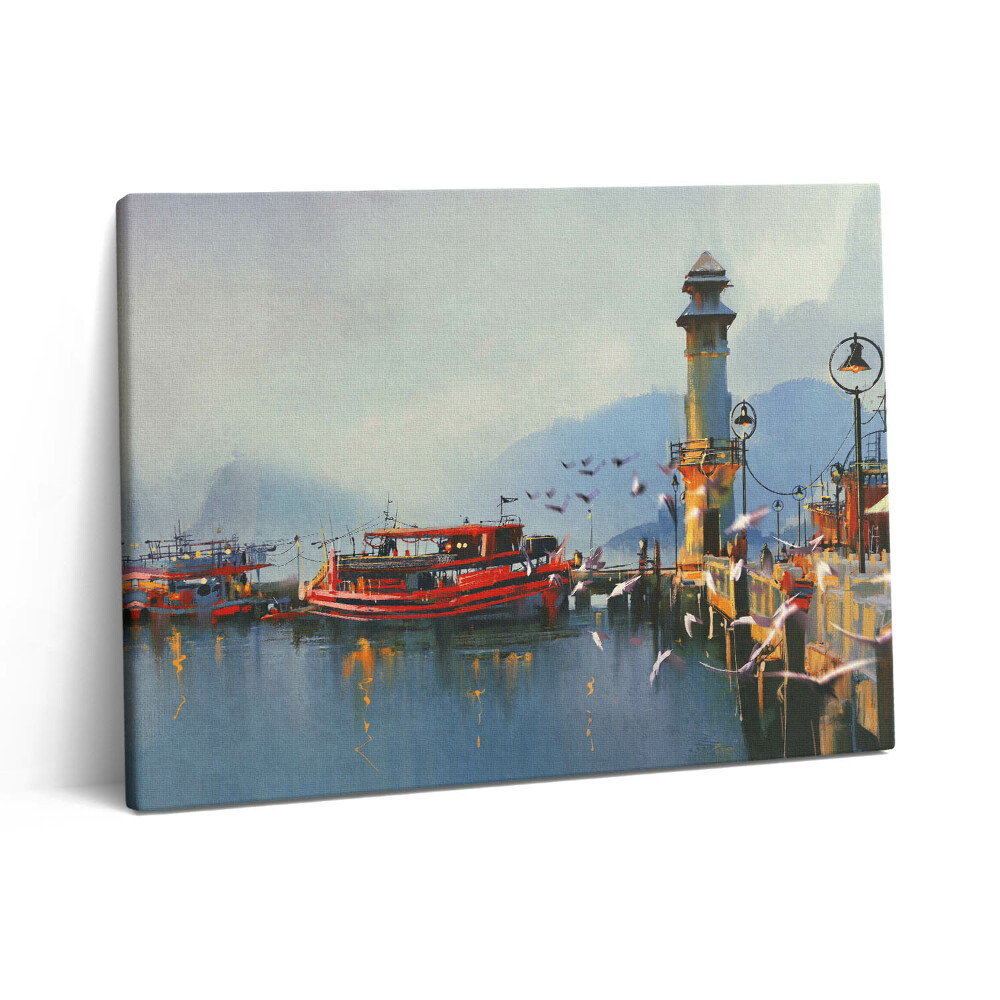 Vászonkép falra 80x60 Halászhajó a kikötőben