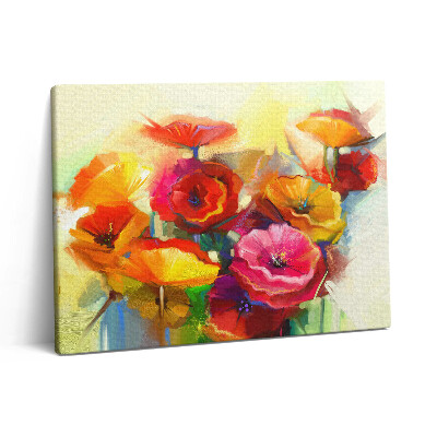 Vászonkép falra 80x60 Színes pipacsok