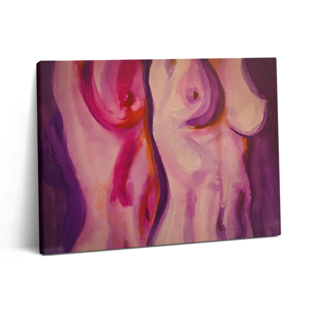 Vászonkép falra 80x60 Női testet és melleket ábrázoló festmény