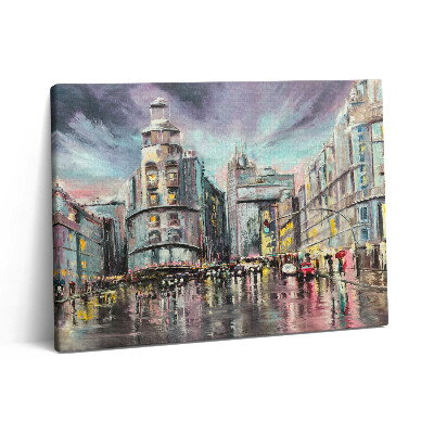 Vászonkép falra 80x60 Esős város - séta az esőben
