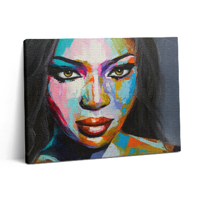 Vászonkép falra 80x60 Színes nő arca