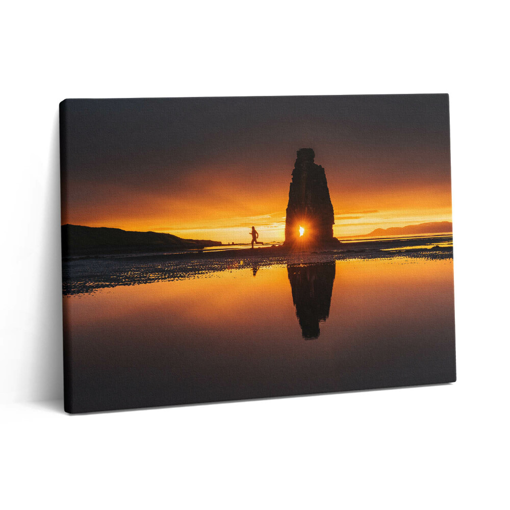 Vászonkép falra 80x60 Futók és naplemente