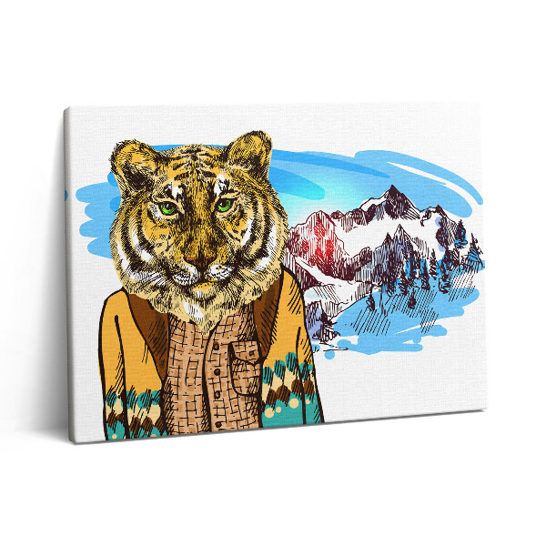 Vászonkép falra 80x60 Tigris pulóverben