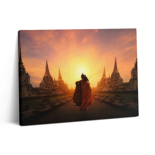 Vászonkép falra 80x60 Templom és vándorló szerzetes